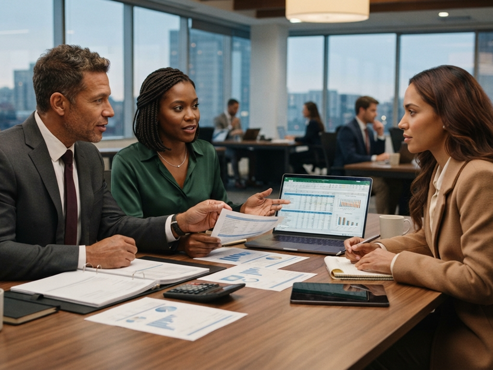 Tax professionals providing tax and financial guidance to clients